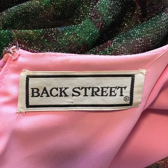 Vintage 70s Shimmer Abstract Maxi Dress - Picture 9 of 9